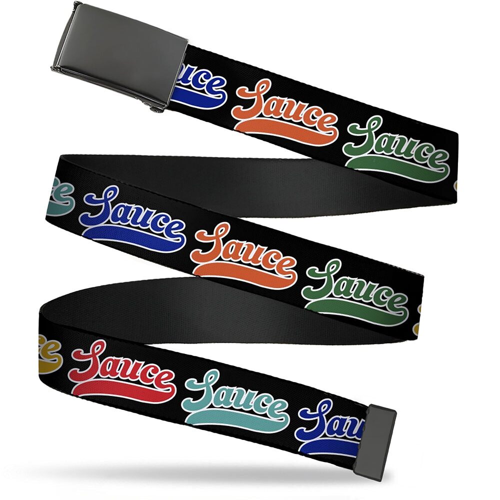 4952 Belt, Flip Web Belt Sauce Baseball Script Black Multi Color, 1.0 Inch